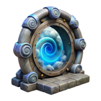 extraordinary modern Time Machine Portal Swirling Mist Transparent Background authentic png
