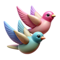 elegant creative Two Birds Flying in Formation Isolated high quality png