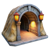 serene classic Underground Tunnel Isolated with Artificial Lighting authentic png