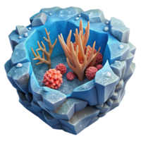 serene minimalist Underwater Coral Reef Through Cracked Ship Hull Isolated high resolution png