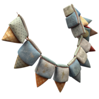 beautiful artistic Upcycled Fabric Scrap Garland Isolated on Transparent Background high resolution png
