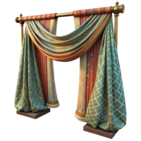 wonderful abstract Upcycled Sari Curtains Isolated on Transparent Background high quality png