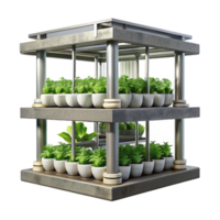 stunning rustic Urban Vertical Farming System with Hydroponics Isolated png