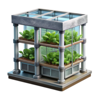 vibrant rustic Urban Vertical Farm with Hydroponic System Isolated on Transparent Background professional png