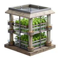 elegant modern Urban Vertical Farm with Hydroponic System Isolated on Transparent Background authentic png