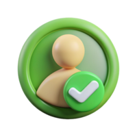 serene vintage User Avatar Badge Icon Isolated with Green Checkmark authentic png