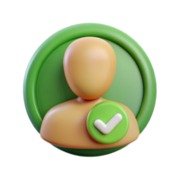 impressive modern User Avatar Badge Icon Isolated with Green Checkmark premium png