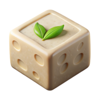 elegant rustic Vegan Lifestyle Tofu Block White Isolated detailed png
