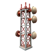 serene classic Vertical City Communication Tower with Antennas Transparent Background high resolution png
