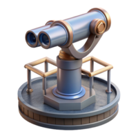 impressive classic Vertical City Observation Deck with Telescopes Transparent Background png