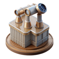 impressive rustic Vertical City Observation Deck with Telescopes Transparent Background authentic png