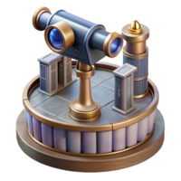 impressive abstract Vertical City Observation Deck with Telescopes Transparent Background genuine png