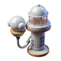 wonderful contemporary Vertical City Weather Control Station with Satellite Transparent high resolution png