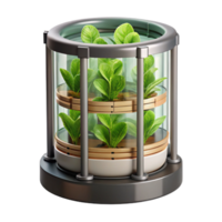 beautiful rustic Vertical Farming System in Cylindrical Module Transparent Background png