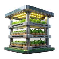 magnificent rustic Vertical Farm with Integrated Lighting System Isolated authentic png