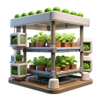 serene abstract Vertical Farm with Robotic Planting System Isolated Cutout png