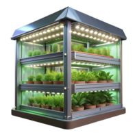 extraordinary artistic Vertical Farm with Led Lighting System Transparent Background png