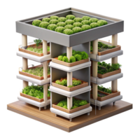 impressive minimalist Vertical Farm with Multiple Levels Cutout professional png