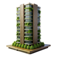 serene abstract Vertical Forest Skyscraper Side View Isolated original png