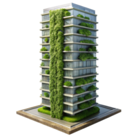 wonderful abstract Vertical Forest Skyscraper Side View Isolated exclusive png