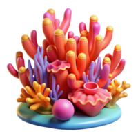 vibrant rustic Vibrant Coral Reef Isolated Element Bright Colors original png