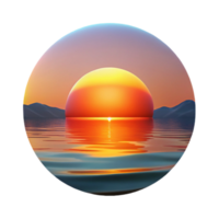 serene traditional Vibrant Sunset Over Calm Lake Transparent Background original png