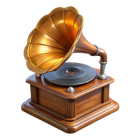 stunning rustic Vintage Gramophone Isolated with Wooden Base exclusive png