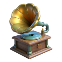 impressive artistic Vintage Phonograph Front View Isolated with Soft Lighting genuine png