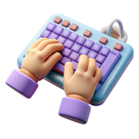 stunning modern Virtual Keyboard with Typing Hands Element authentic png