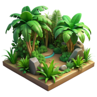 vibrant rustic Virtual Jungle with Lush Greenery Isolated original png