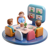 magnificent rustic Virtual Meeting Room with Empty Chairs Isolated professional png