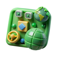 magnificent classic Virtual World Creation Software Interface with Green Ui Isolated high quality png
