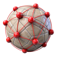 impressive abstract Virtual World Generation Algorithm Visualization with Red Lines Isolated authentic png
