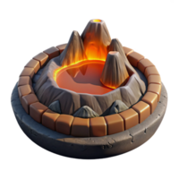 dramatic contemporary Volcanic Crater Isolated Element Lava Lake high resolution png