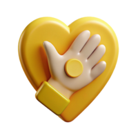 serene minimalist Volunteer Helping Hand Icon Cutout with Bright Yellow Color genuine png