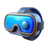 extraordinary minimalist Vr Goggles Side View with Blue Glow Cutout Element high resolution png