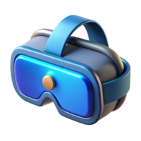 beautiful classic Vr Goggles Side View with Blue Glow Cutout Element original png