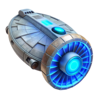 vibrant rustic Warp Drive Nacelle Blue Glow Transparent Background high resolution png