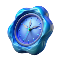 wonderful vintage Warped Clockface Transparent Background with Blue Glow genuine png