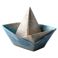stunning rustic Whimsical Paper Boat Cutout with Sailing Theme Isolated high quality png