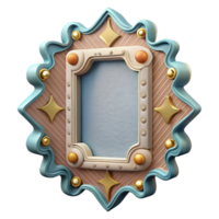 dramatic minimalist Whimsical Paper Frame Cutout with Decorative Border Isolated authentic png