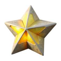 elegant traditional Whimsical Paper Star Cutout with Yellow Glow Isolated authentic png