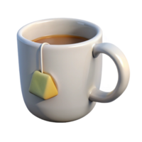 dramatic rustic White Ceramic Mug with Green Tea Isolated authentic png