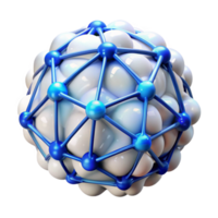 beautiful rustic White Neural Network Node Isolated on Transparent Background detailed png