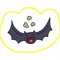 A cartoon bat with its mouth open and its eyes closed video