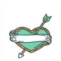 A heart with an arrow and ribbon on it video