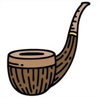 A pipe with a wooden handle on a white background video