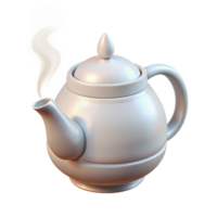 stunning artistic White Teapot with Steam Transparent Background high resolution png