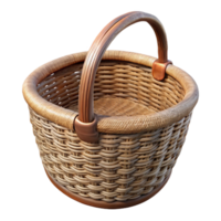 vibrant traditional Wicker Basket with Handles Front View Cutout authentic png