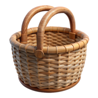 extraordinary artistic Wicker Basket with Handles Front View Cutout genuine png